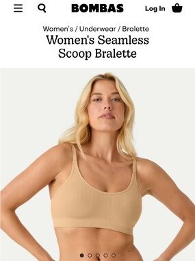 Bombas Women's Seamless Scoop Bralette — Sandcastle S/M